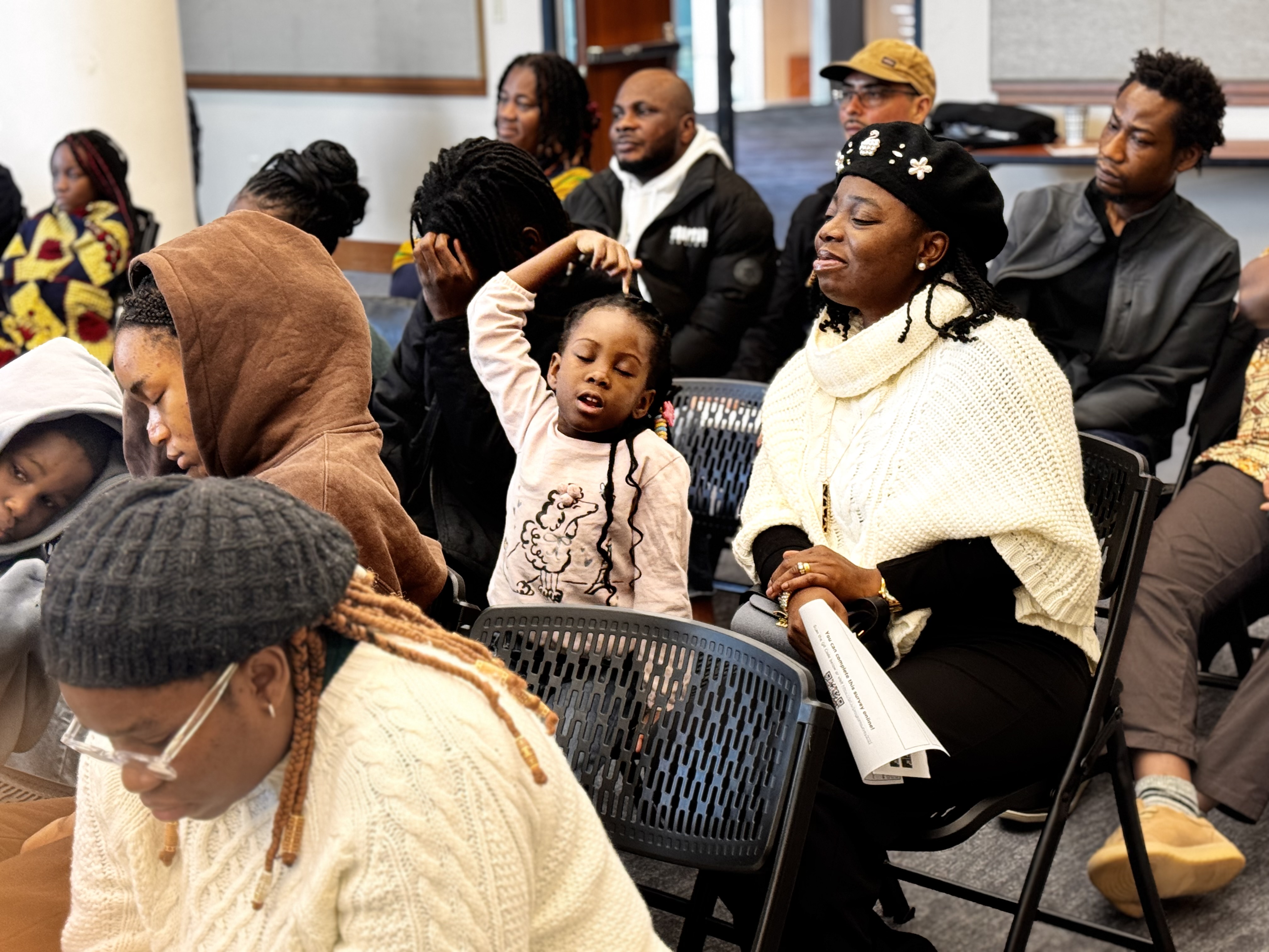 Families and community gathered together at Ọgbaniko